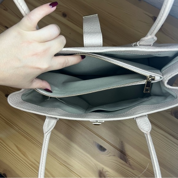 Furla Joann Pebbled Leather Tote Bag - Pink/Beige - Picture 11 of 13